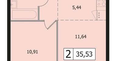 Студия, 35 м²