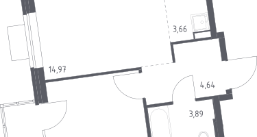 Студия, 38&nbsp;м²