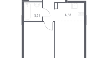 Студия, 44&nbsp;м²