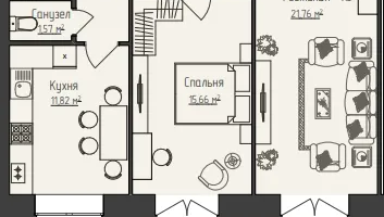 2-к. квартира, 70&nbsp;м²