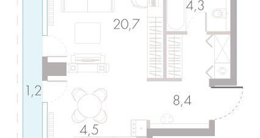 Студия, 40 м²
