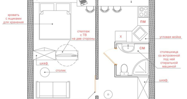 1-к. квартира, 45&nbsp;м²