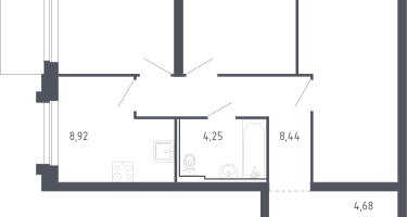 3-к. квартира, 64&nbsp;м²