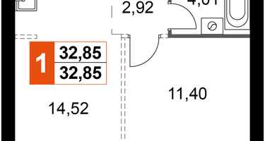 1-к. квартира, 32&nbsp;м²
