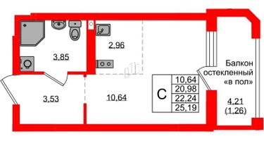 Студия, 22&nbsp;м²