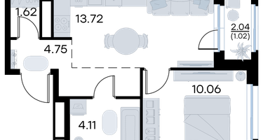 1-к. квартира, 35&nbsp;м²