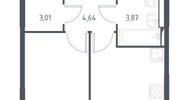 1-к. квартира, 32&nbsp;м²