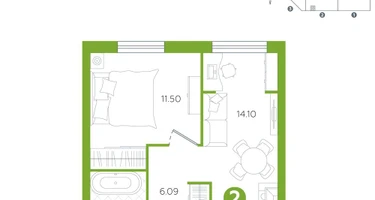 2-к. квартира, 36&nbsp;м²