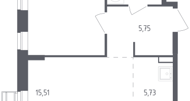 Студия, 43&nbsp;м²