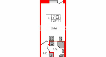 Студия, 21 м²