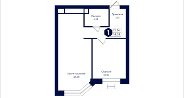 1-к. квартира, 48&nbsp;м²