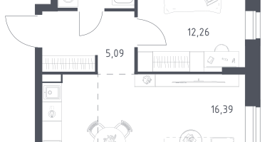 Студия, 42&nbsp;м²