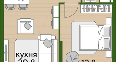 1-к. квартира, 41 м²