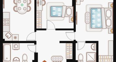 2-к. квартира, 61&nbsp;м²