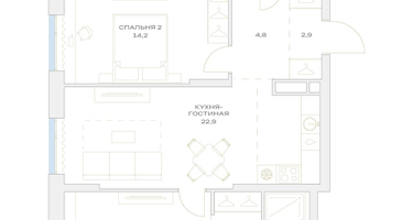 3-к. квартира, 70 м²