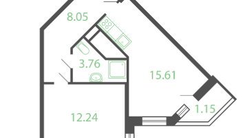 1-к. квартира, 41&nbsp;м²