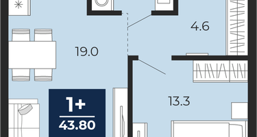 1-к. квартира, 41&nbsp;м²