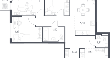 Студия, 90&nbsp;м²