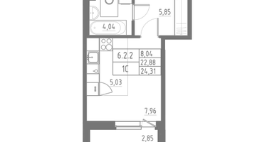 Студия, 24 м²