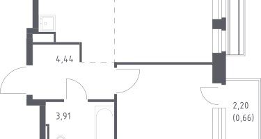 Студия, 34&nbsp;м²