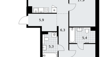 3-к. квартира, 103&nbsp;м²