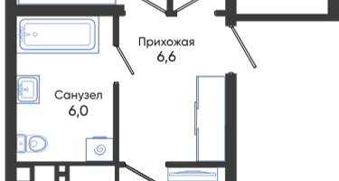 2-к. квартира, 63&nbsp;м²