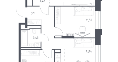 Студия, 66&nbsp;м²