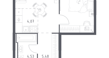 Студия, 39&nbsp;м²