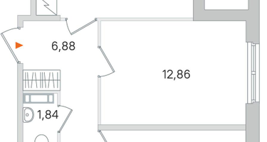 2-к. квартира, 54&nbsp;м²