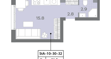 Студия, 21&nbsp;м²