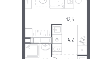Студия, 23&nbsp;м²