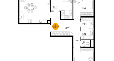3-к. квартира, 100&nbsp;м²