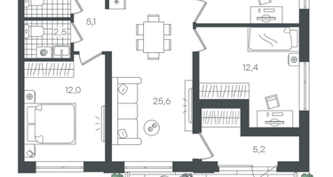 3-к. квартира, 89&nbsp;м²