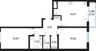 2-к. квартира, 70&nbsp;м²