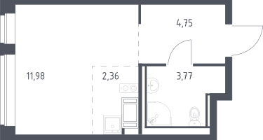 Студия, 22&nbsp;м²