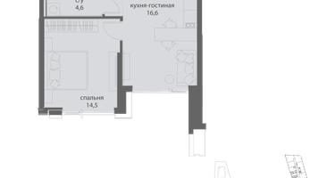 1-к. квартира, 39&nbsp;м²