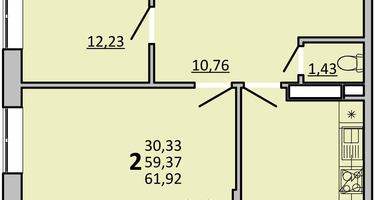 2-к. квартира, 71&nbsp;м²