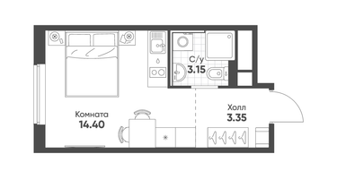 Студия, 20&nbsp;м²