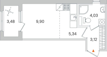 Студия, 24&nbsp;м²
