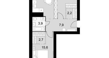 2-к. квартира, 61&nbsp;м²
