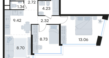 2-к. квартира, 51&nbsp;м²