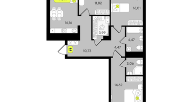 3-к. квартира, 88&nbsp;м²