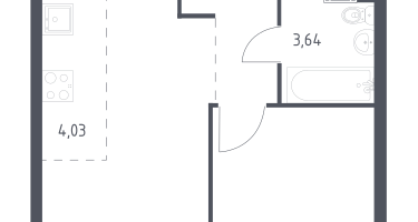 Студия, 34&nbsp;м²