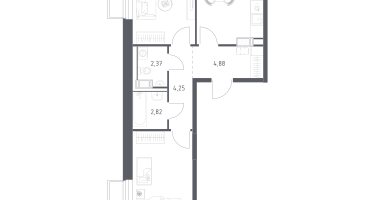 2-к. квартира, 58&nbsp;м²