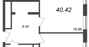 1-к. квартира, 39&nbsp;м²