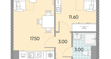 Студия, 36&nbsp;м²