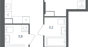 3-к. квартира, 59&nbsp;м²