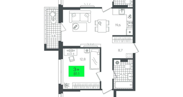 3-к. квартира, 81&nbsp;м²