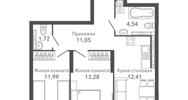2-к. квартира, 56&nbsp;м²