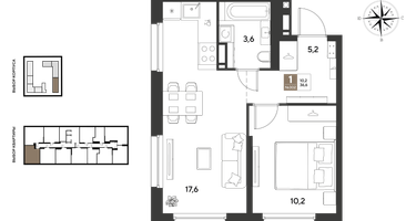 1-к. квартира, 36&nbsp;м²